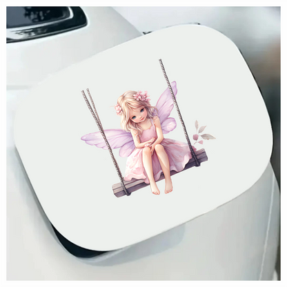 Blonde Fairy Pink Dress Swing Vinyl Sticker Decal