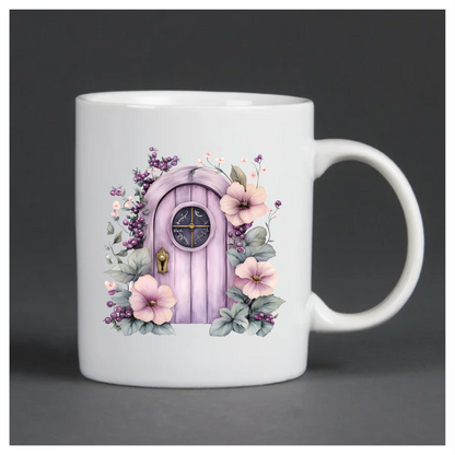 Purple Door Flowers Leaves Berries Vinyl Sticker Decal