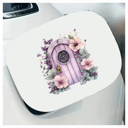 Purple Door Flowers Leaves Berries Vinyl Sticker Decal