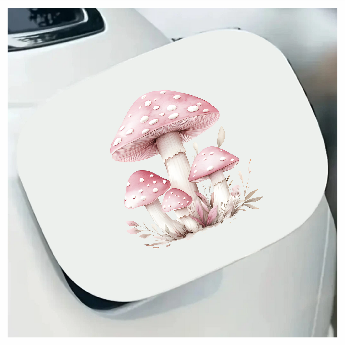 Pink Mushrooms Growing Forest Ground Vinyl Sticker Decal
