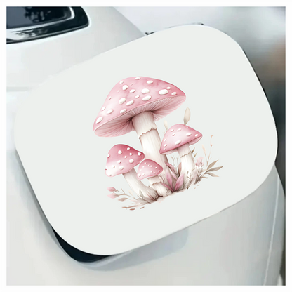 Pink Mushrooms Growing Forest Ground Vinyl Sticker Decal