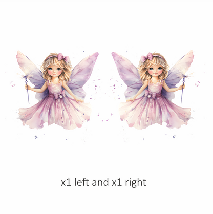 Fairy Girl Pink Dress Wings Vinyl Sticker Decal