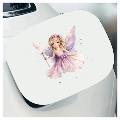 Fairy Girl Pink Dress Wings Vinyl Sticker Decal