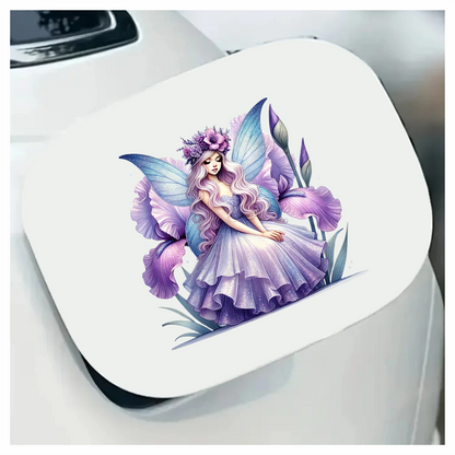 Fairy Purple Wings Flowers Dress Vinyl Sticker Decal