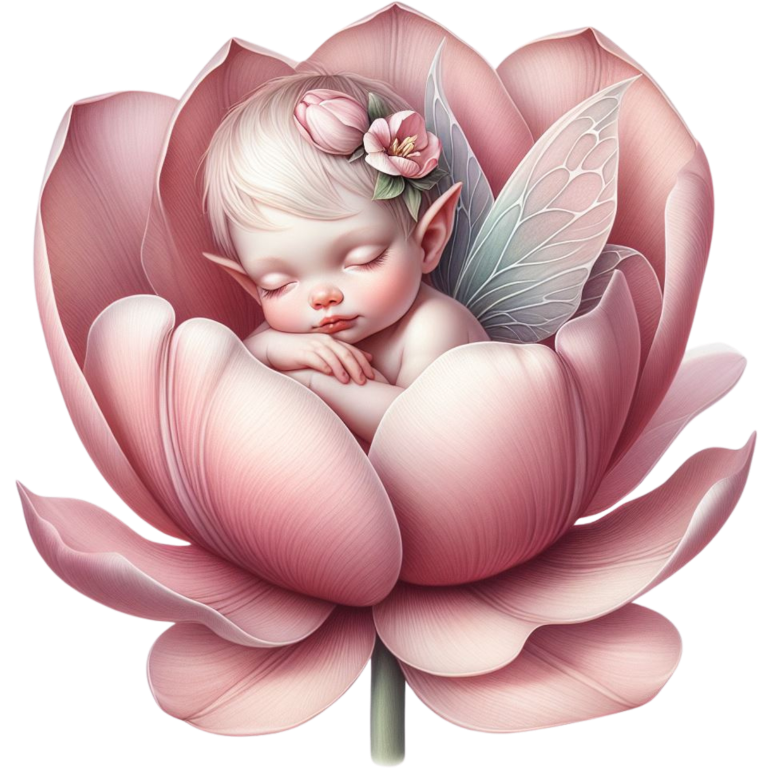 Pink Baby Fairy Flower Blossom Vinyl Sticker Decal