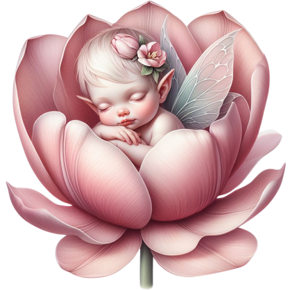 Pink Baby Fairy Flower Blossom Vinyl Sticker Decal