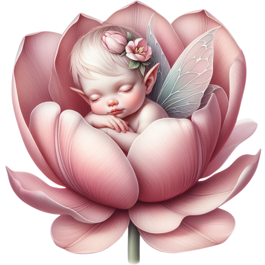 Pink Baby Fairy Flower Blossom Vinyl Sticker Decal