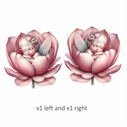 Pink Baby Fairy Flower Blossom Vinyl Sticker Decal