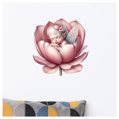 Pink Baby Fairy Flower Blossom Vinyl Sticker Decal