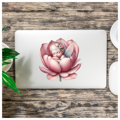Pink Baby Fairy Flower Blossom Vinyl Sticker Decal