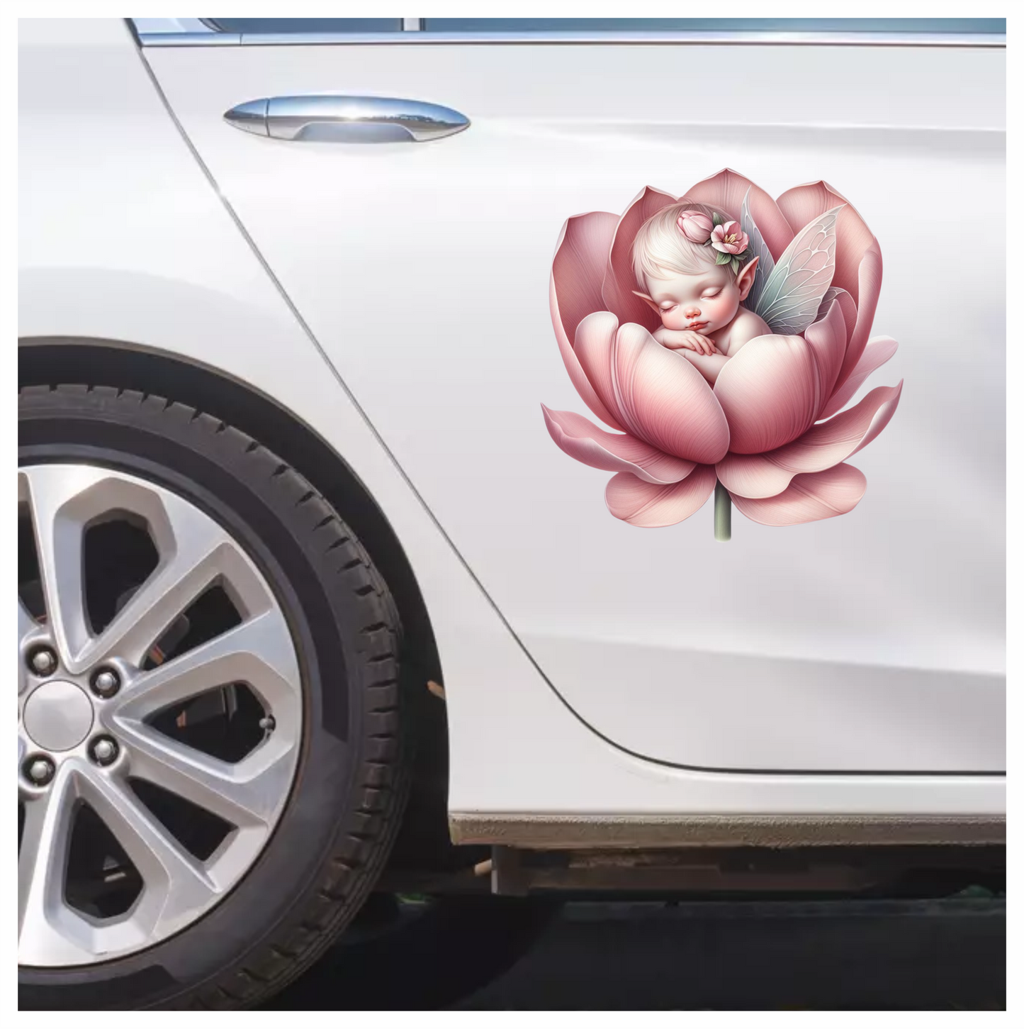 Pink Baby Fairy Flower Blossom Vinyl Sticker Decal