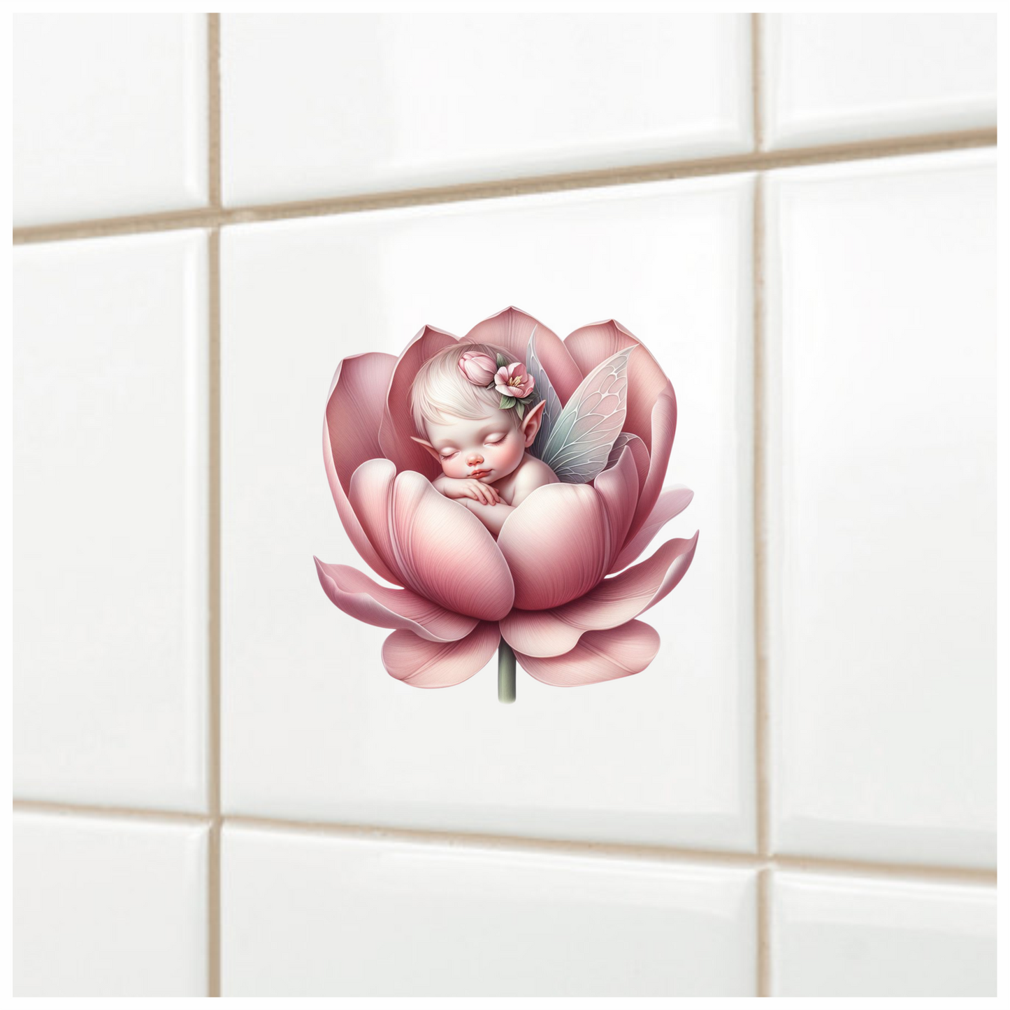 Pink Baby Fairy Flower Blossom Vinyl Sticker Decal