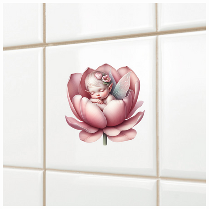 Pink Baby Fairy Flower Blossom Vinyl Sticker Decal