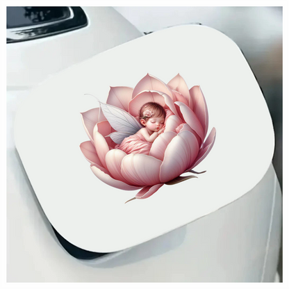 Baby Fairy Sleeping Pink Flower Vinyl Sticker Decal