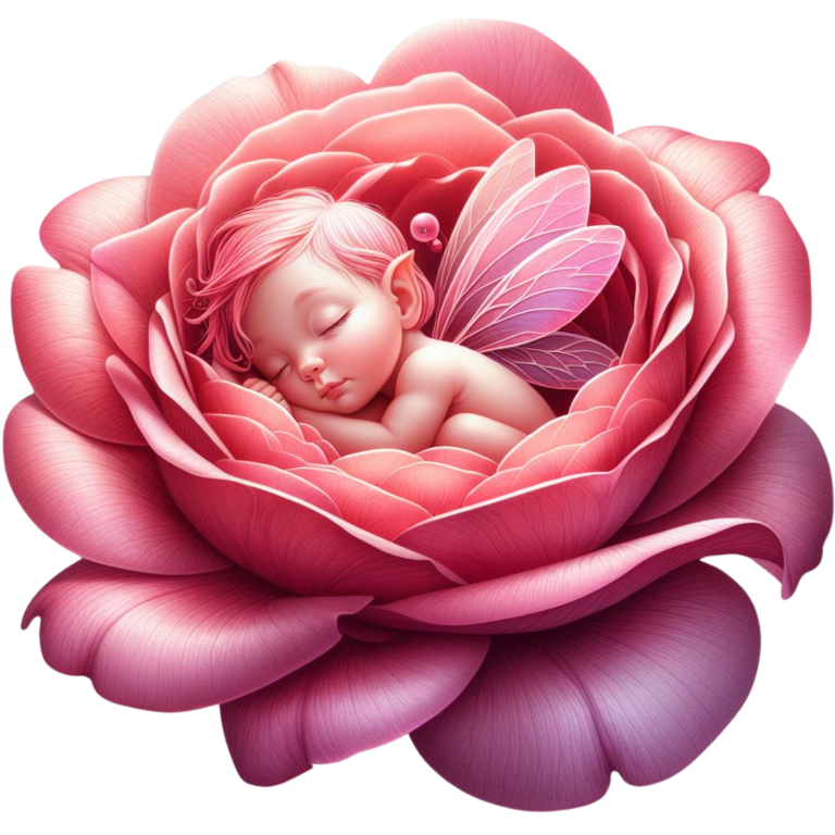 Pink Fairy Baby Sleeping Flower Vinyl Sticker Decal
