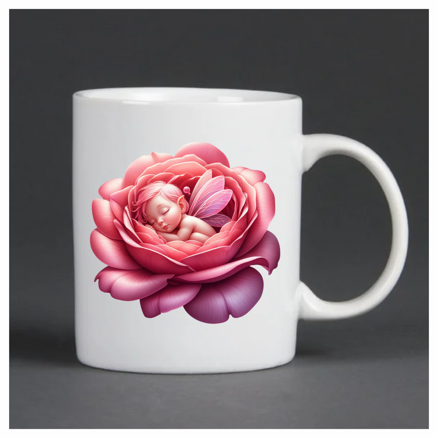 Pink Fairy Baby Sleeping Flower Vinyl Sticker Decal