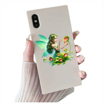 Green Fairy With Venus Flytraps Vinyl Sticker Decal