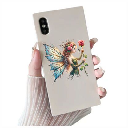 Fairy Green Blue Wings Rose Vinyl Sticker Decal