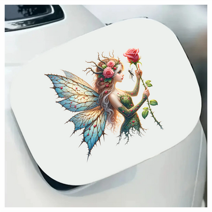 Fairy Green Blue Wings Rose Vinyl Sticker Decal