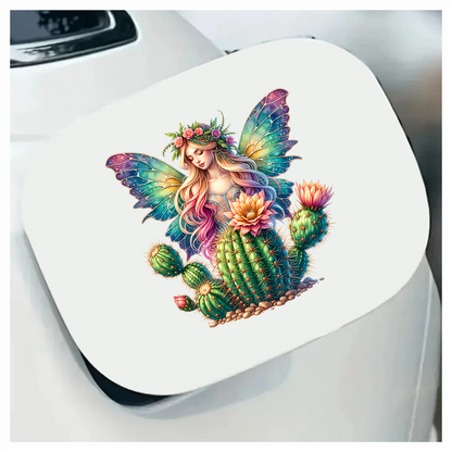 Fairy Rainbow Wings Cactus Flowers Vinyl Sticker Decal