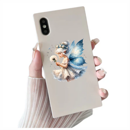 Fairy White Blue Flower Dandelion Dress Vinyl Sticker Decal