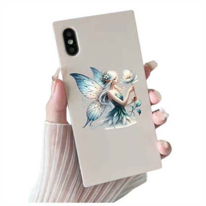Fairy White Wings Flower Blue Vinyl Sticker Decal