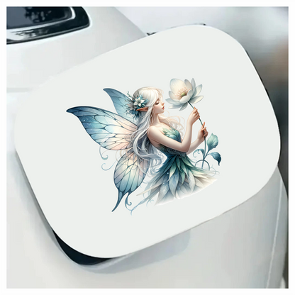 Fairy White Wings Flower Blue Vinyl Sticker Decal