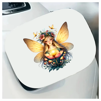 Fairy Golden Wings Flowers Mushrooms Butterflies Vinyl Sticker Decal