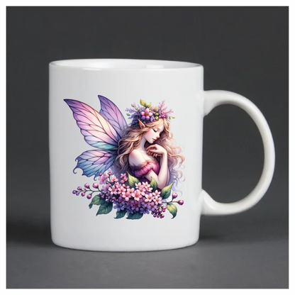 Fairy Pink Flowers Purple Wings Vinyl Sticker Decal