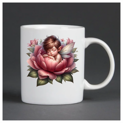 Fairy Baby Pink Flower Leaves Vinyl Sticker Decal