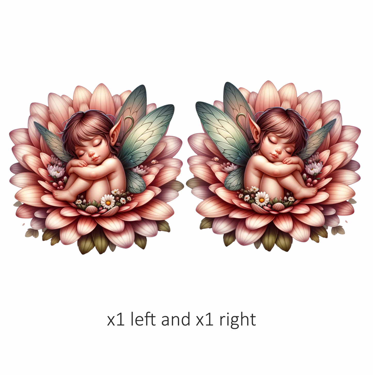 Pink Fairy Child Sleeping Flower Vinyl Sticker Decal