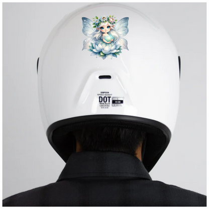 Fairy Blue Wings Flower Globe Vinyl Sticker Decal