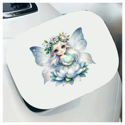 Fairy Blue Wings Flower Globe Vinyl Sticker Decal