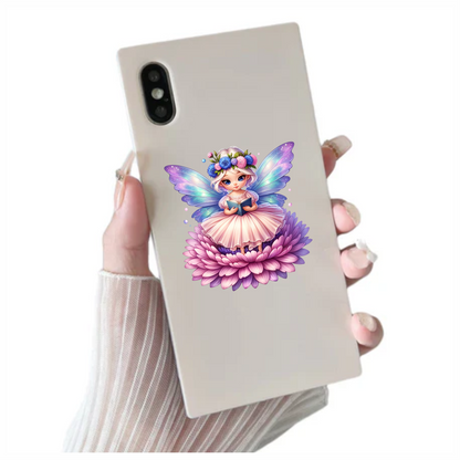 Fairy Pink Wings Flower Book Vinyl Sticker Decal
