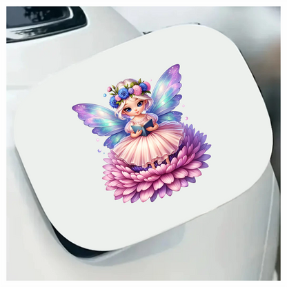 Fairy Pink Wings Flower Book Vinyl Sticker Decal