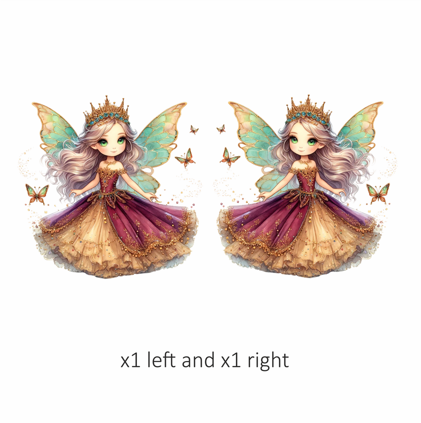 Fairy Girl Crown Purple Dress Vinyl Sticker Decal