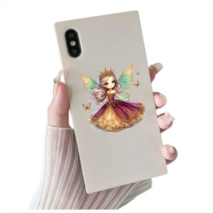 Fairy Girl Crown Purple Dress Vinyl Sticker Decal