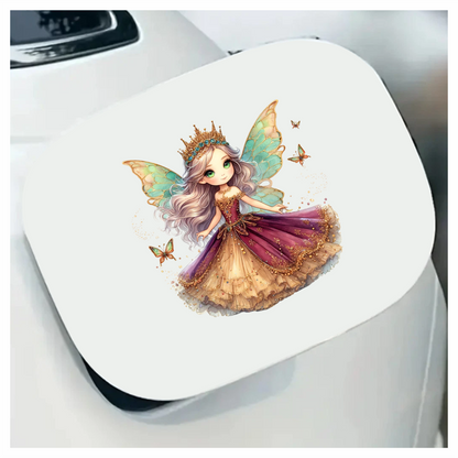 Fairy Girl Crown Purple Dress Vinyl Sticker Decal