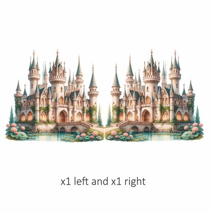 Castle Stone Towers Green Roof Water Vinyl Sticker Decal
