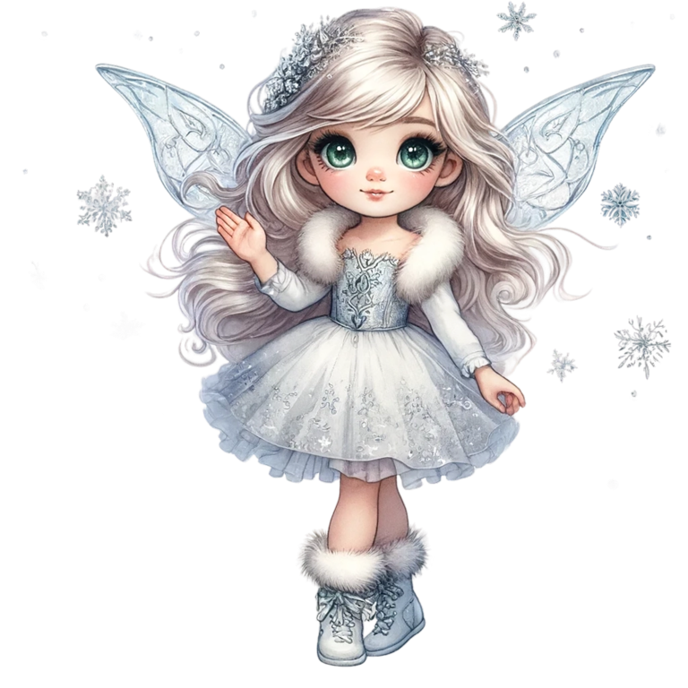 White Fairy Girl Dress Boots Wings Vinyl Sticker Decal