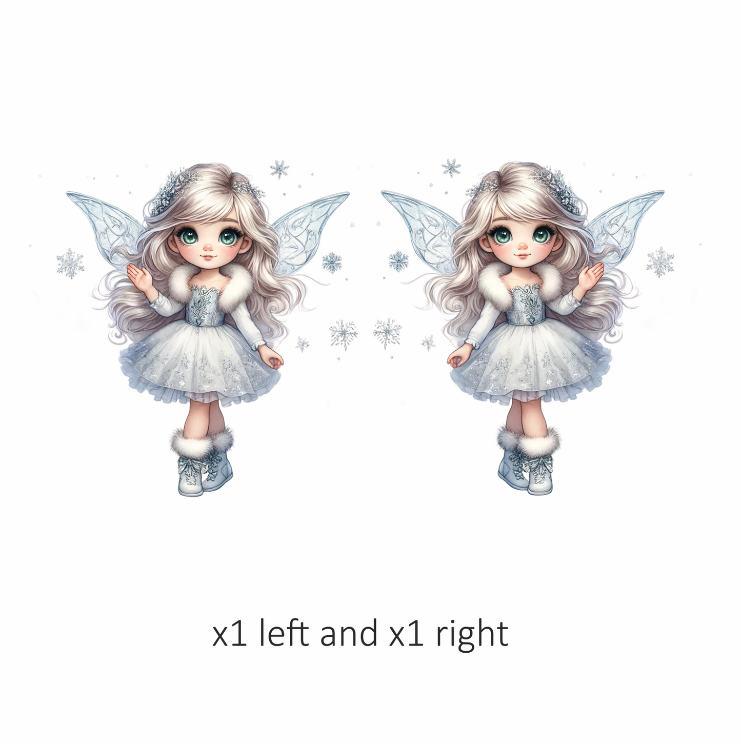White Fairy Girl Dress Boots Wings Vinyl Sticker Decal