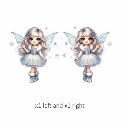 White Fairy Girl Dress Boots Wings Vinyl Sticker Decal