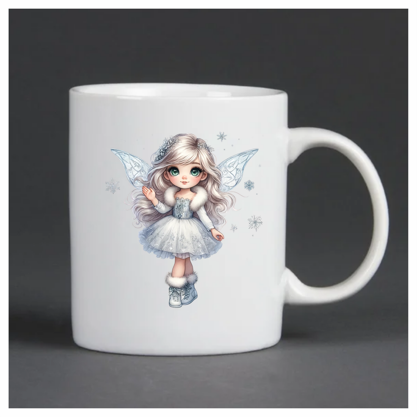 White Fairy Girl Dress Boots Wings Vinyl Sticker Decal