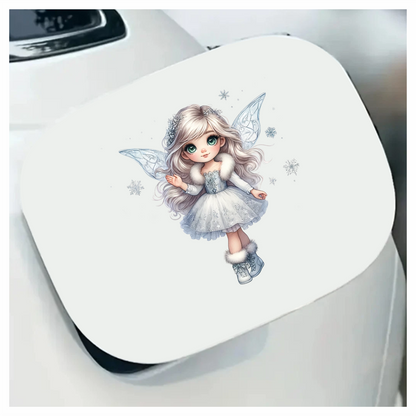 White Fairy Girl Dress Boots Wings Vinyl Sticker Decal