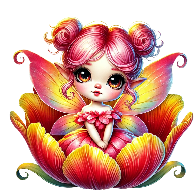 Pink Fairy Child Flower Bright Vinyl Sticker Decal