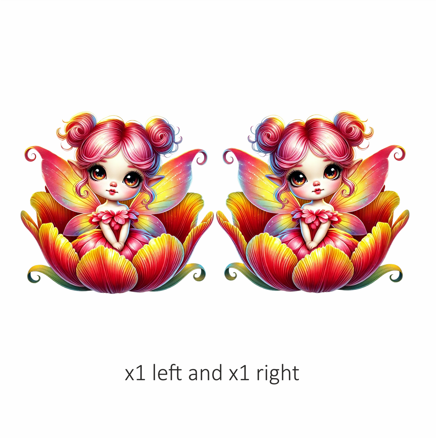 Pink Fairy Child Flower Bright Vinyl Sticker Decal