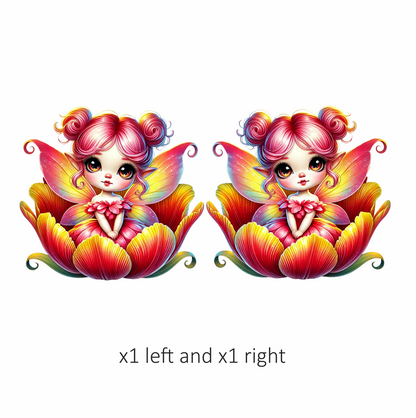 Pink Fairy Child Flower Bright Vinyl Sticker Decal