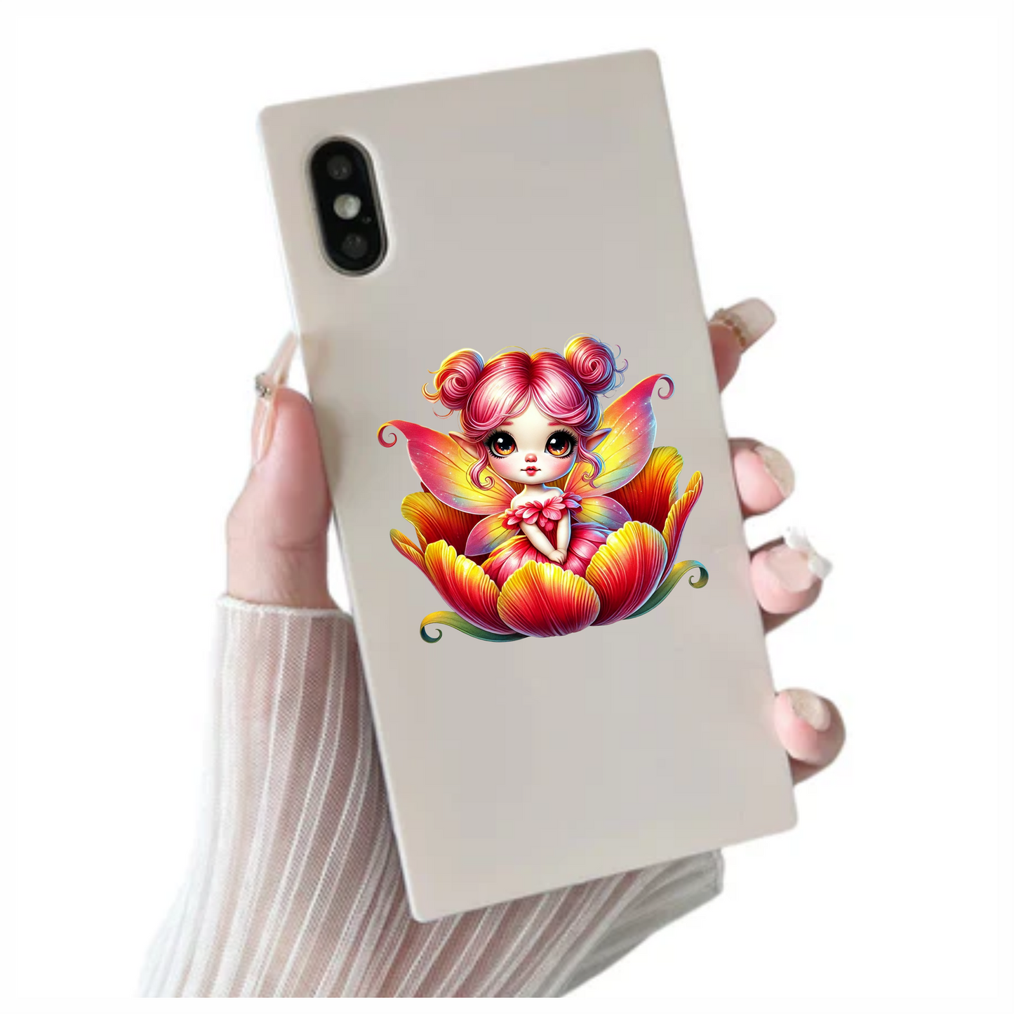 Pink Fairy Child Flower Bright Vinyl Sticker Decal