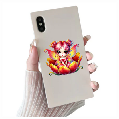 Pink Fairy Child Flower Bright Vinyl Sticker Decal