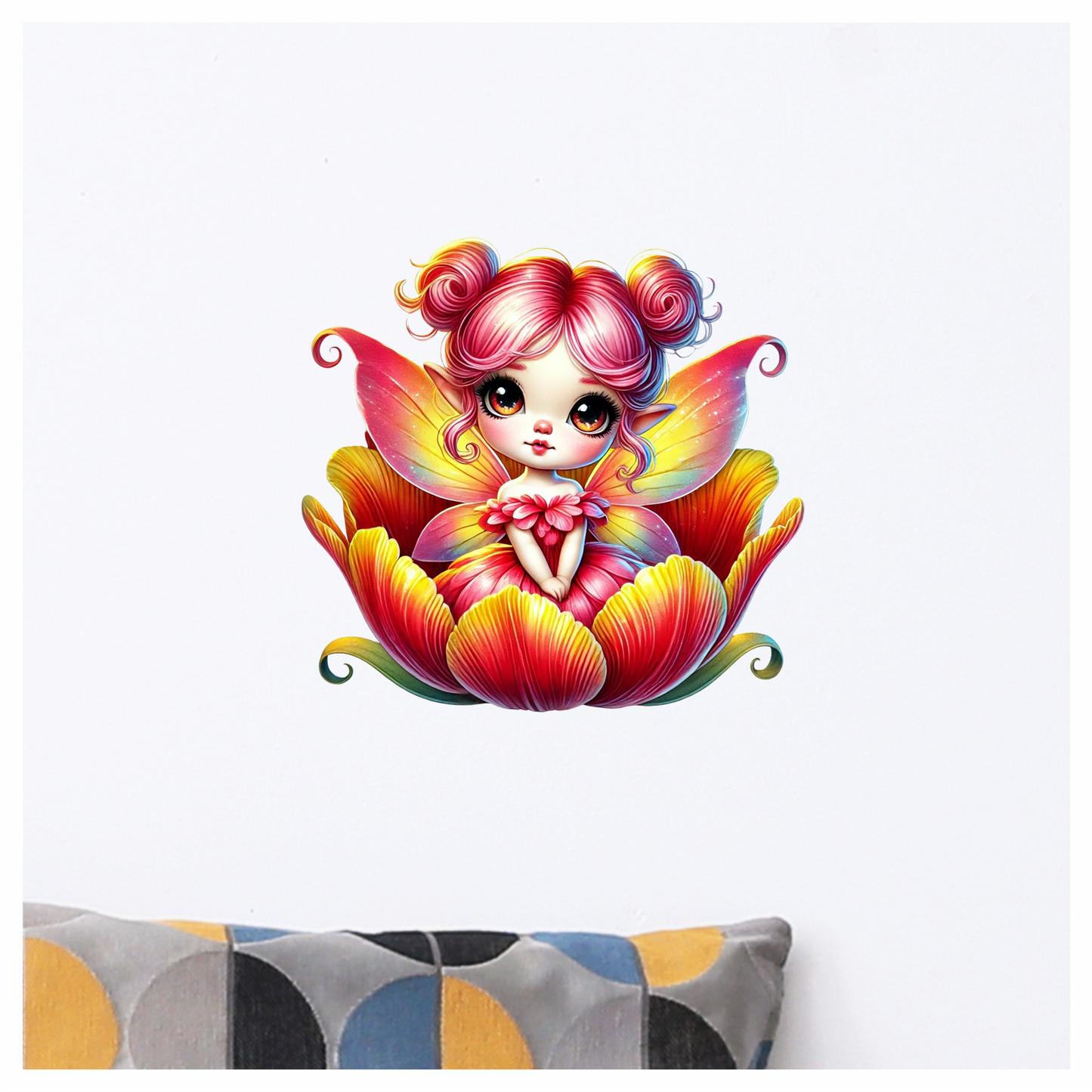 Pink Fairy Child Flower Bright Vinyl Sticker Decal